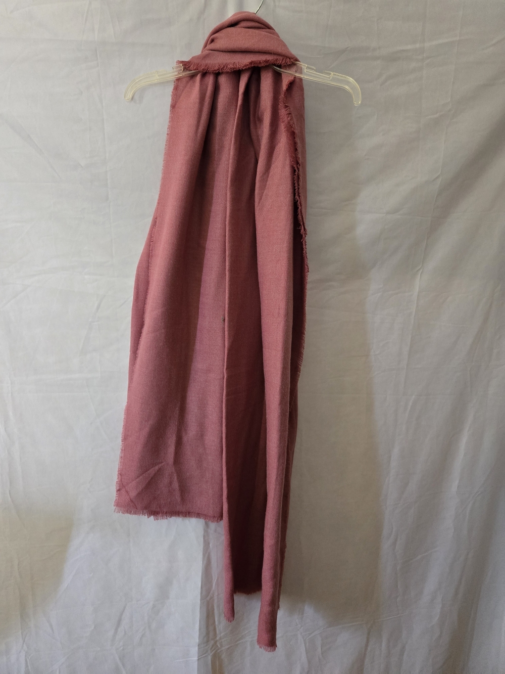 Nine West Pink Solid Woven Scarf Fringe classic casual winter scarves (#200)